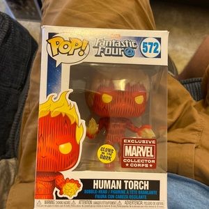 Fantastic 4 Funko Pop! HUMAN TORCH (EXCLUSIVE marvel corpse + Glow in the Dark!)